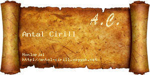 Antal Cirill névjegykártya